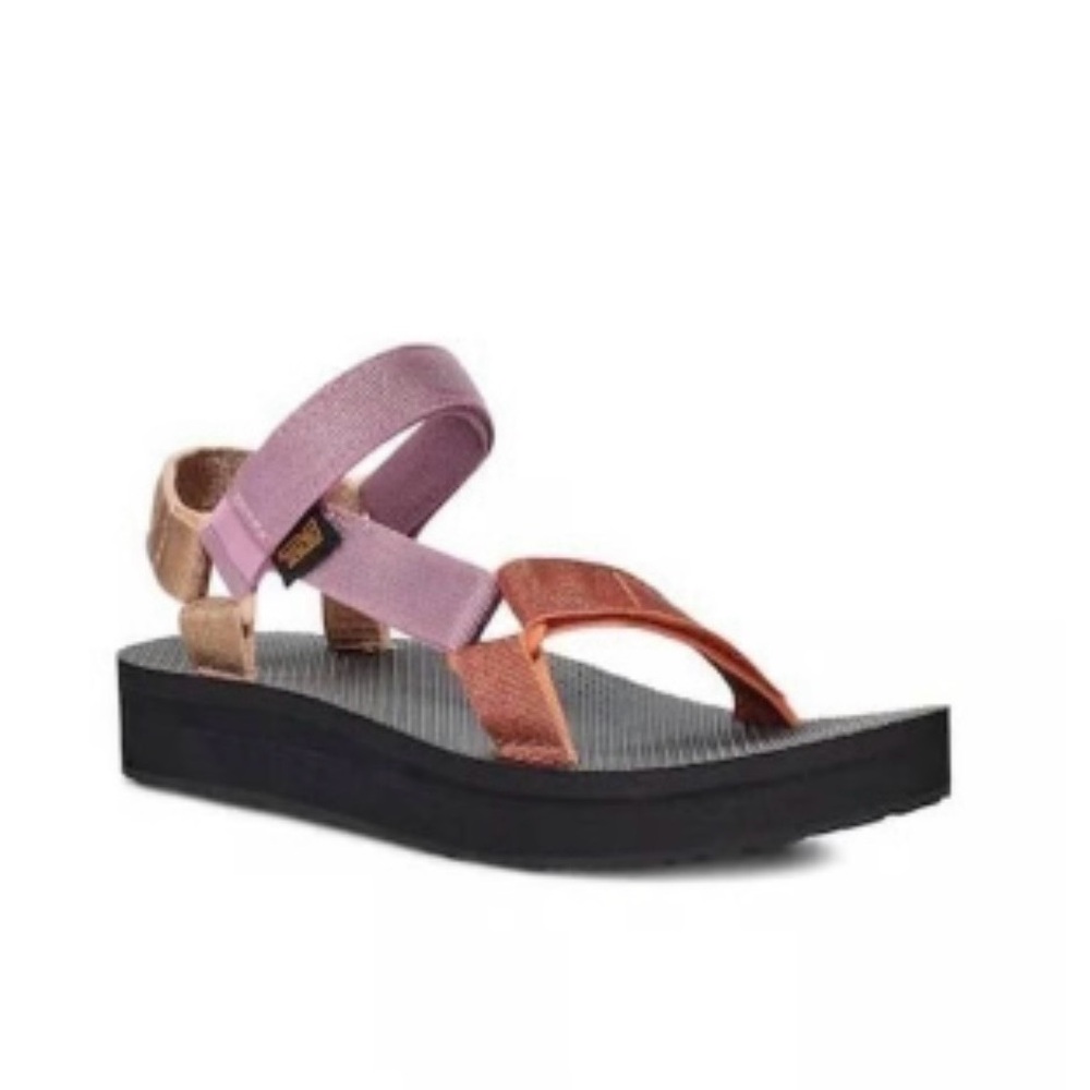NWOT Pink and Orange Women’s Midform Universal Platform Sandal Size 8
